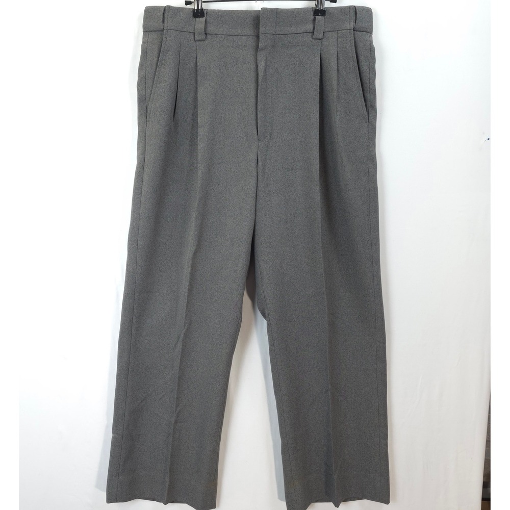 Smitty Gray Referee Pants Men 34 Pleated Straight Leg Uniform Casual Waistband
